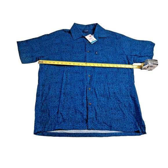 AISOKULA FIJI | Men's Short Sleeve Shirt | XL | Blue on Black | Cotton - Picture 2 of 8